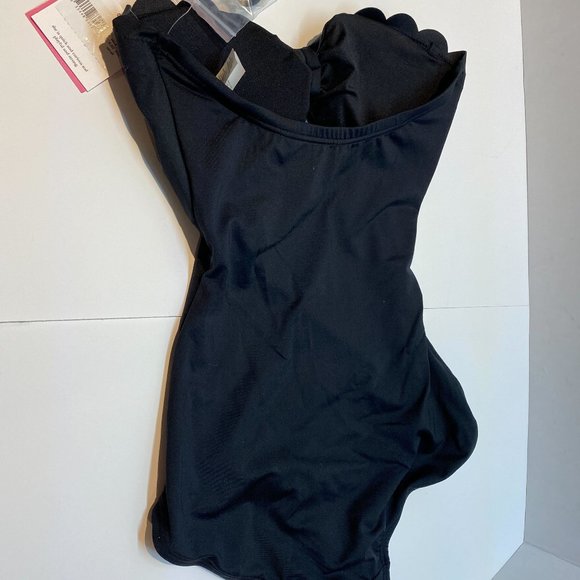 NWT Kate Spade | Black Scalloped Bandeau One Piece - Picture 4 of 5